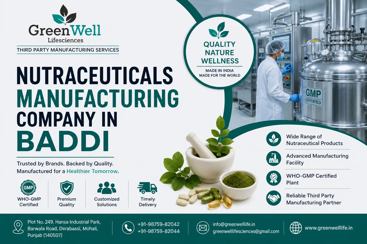 Nutraceuticals Manufacturing Company in Baddi F