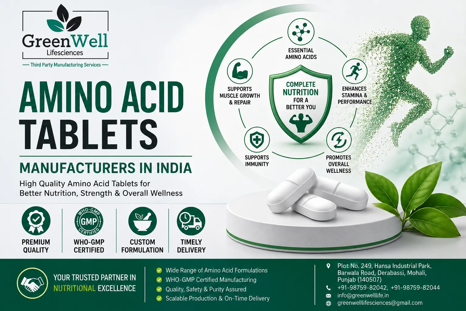Amino Acid Tablets Manufacturers in India