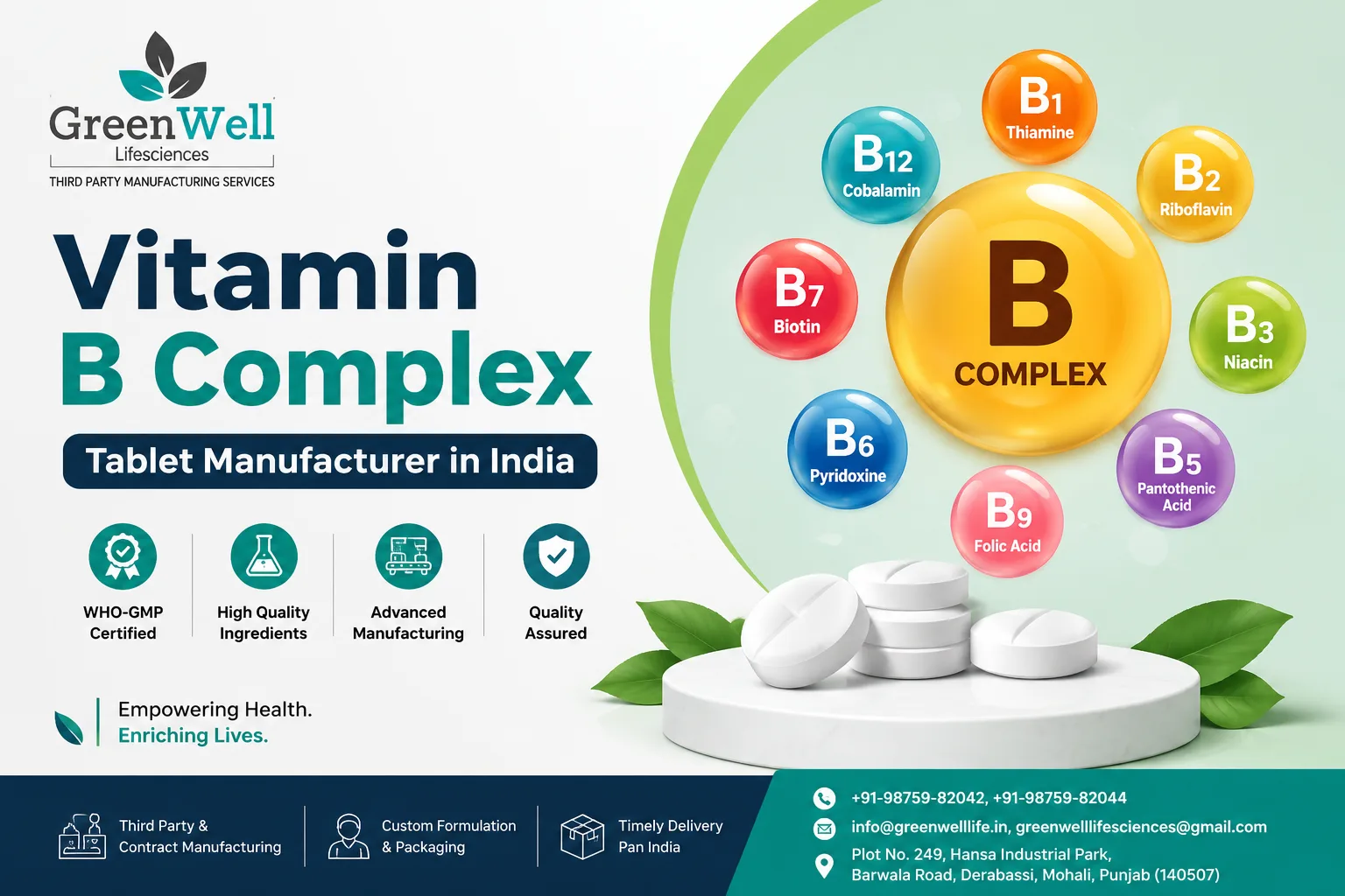 Vitamin B Complex Tablet Manufacturer in India