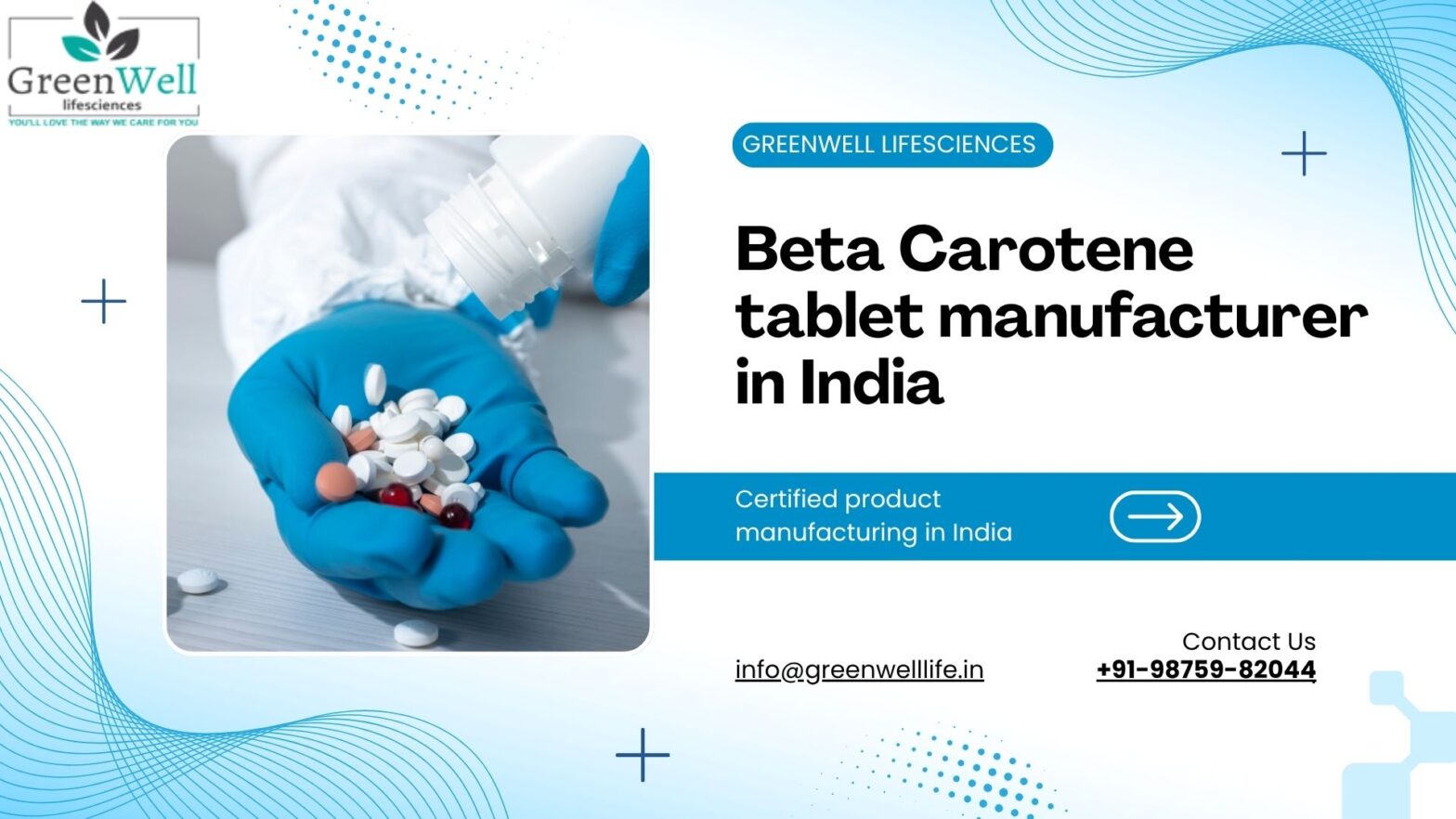 Beta Carotene tablet manufacturer in India
