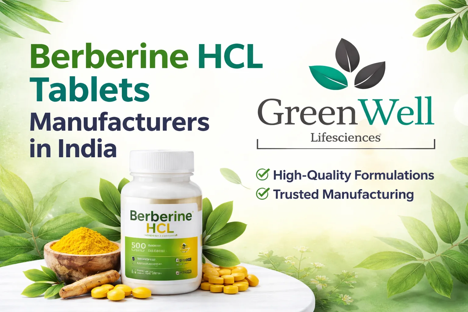 Berberine HCL Tablets Manufacturers in India